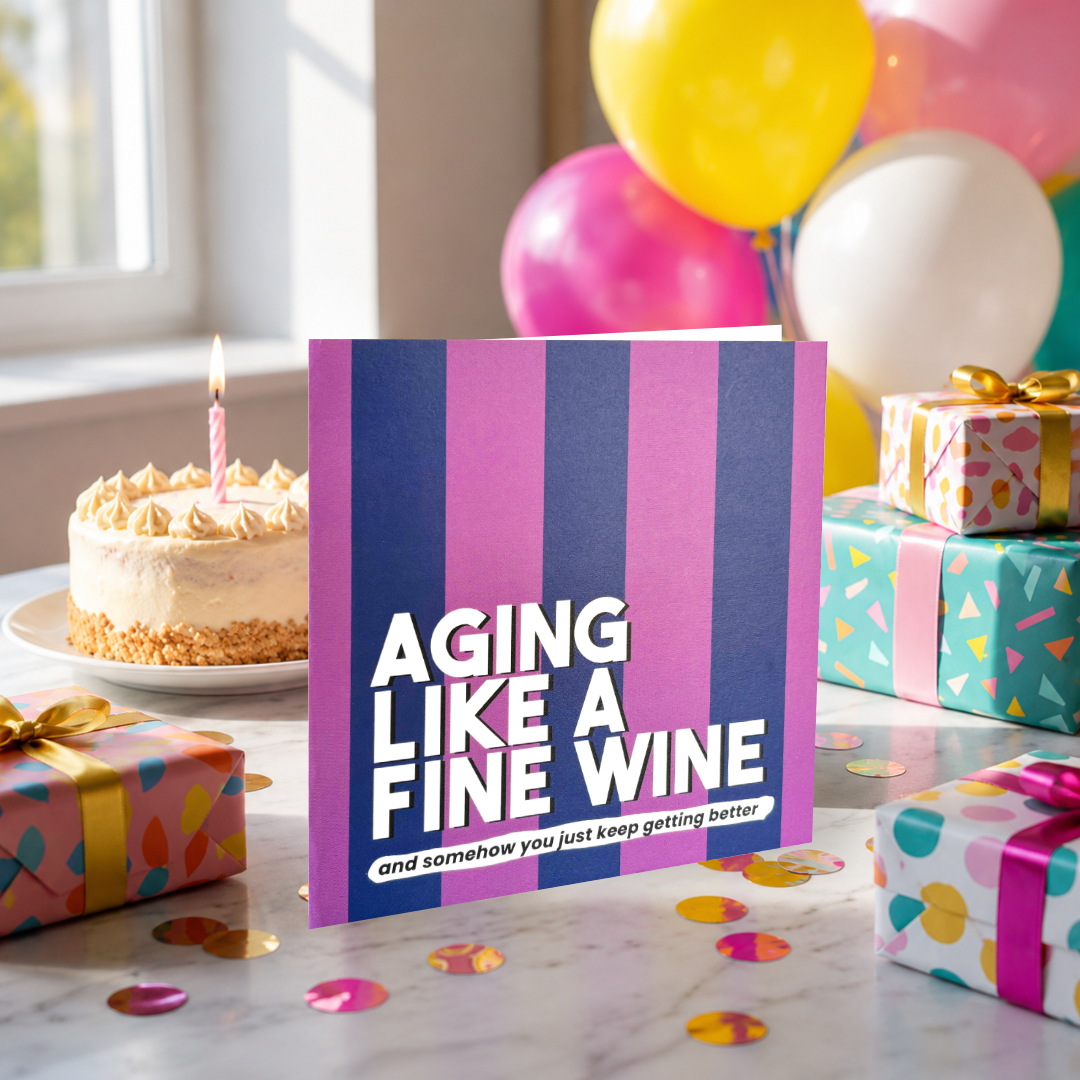 Aging Like A Fine Wine Letterbox Gift | Novelty Socks & Greeting Card Gift Box