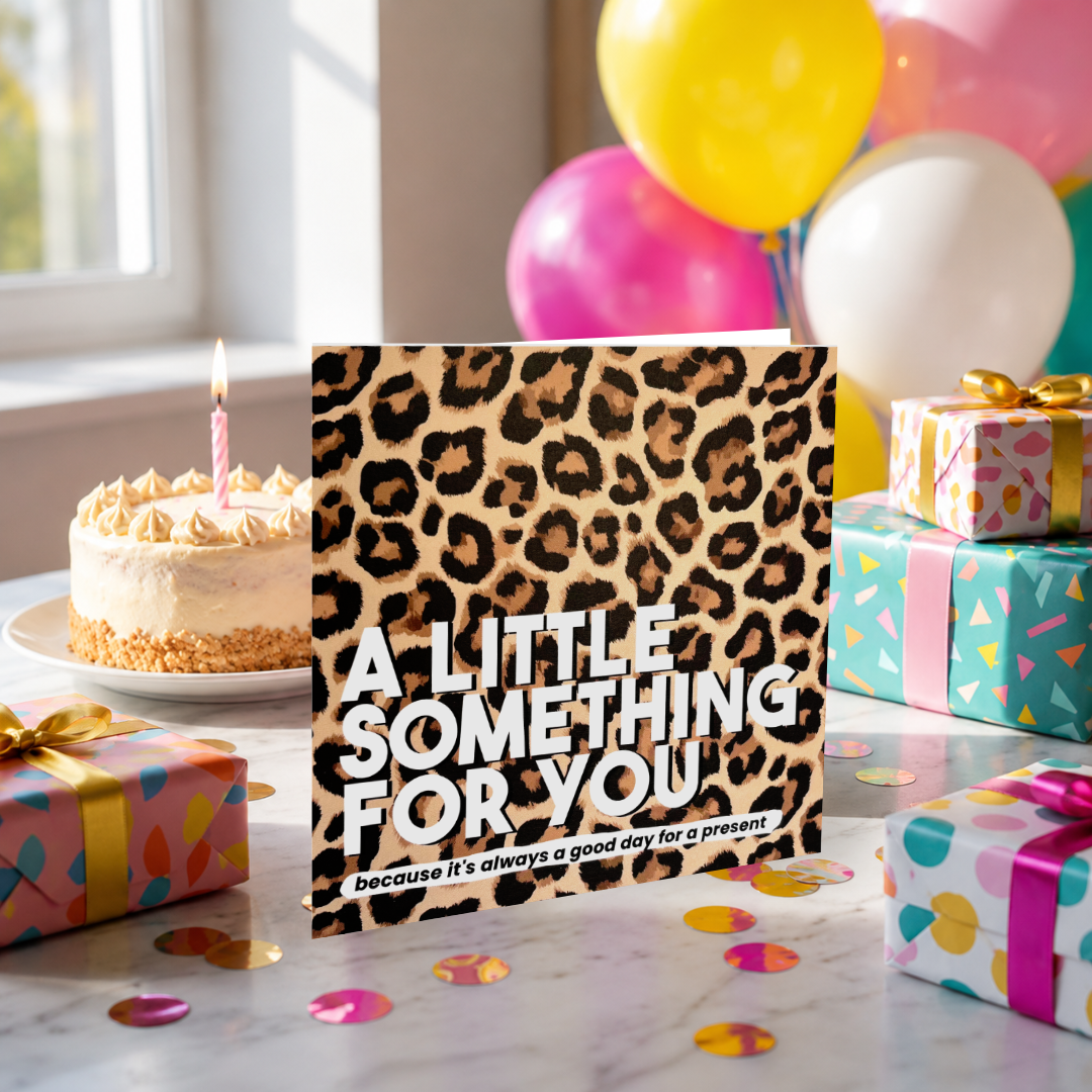 Leopard Pattern Letterbox Gift | Novelty Socks & Greeting Card Gift Box