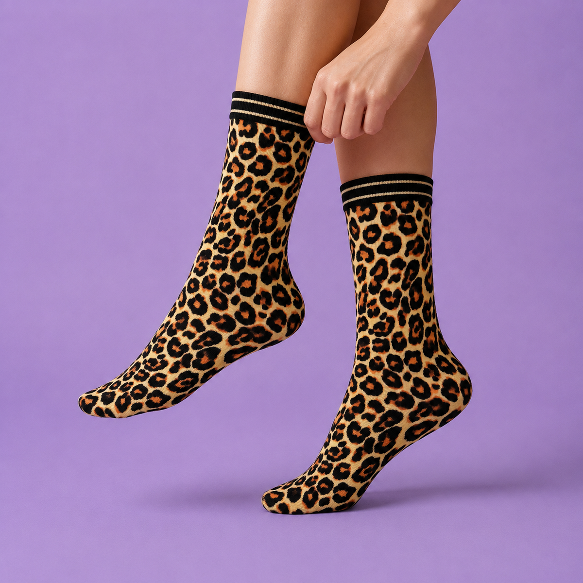 Leopard Pattern Letterbox Gift | Novelty Socks & Greeting Card Gift Box