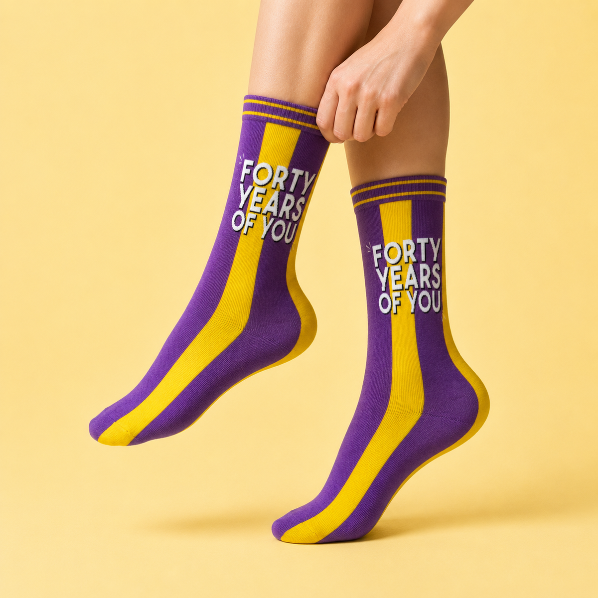 Forty Years Of You Letterbox Gift | Novelty Socks & Greeting Card Gift Box