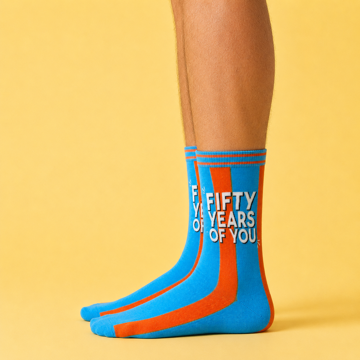 Fifty Years Of You Letterbox Gift | Novelty Socks & Greeting Card Gift Box
