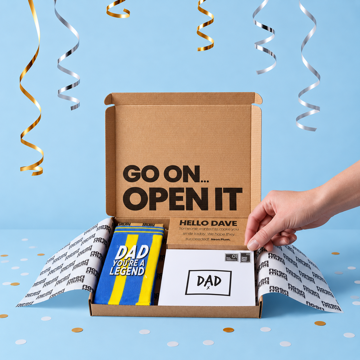 Dad You're A Legend Letterbox Gift | Novelty Socks & Greeting Card Gift Box