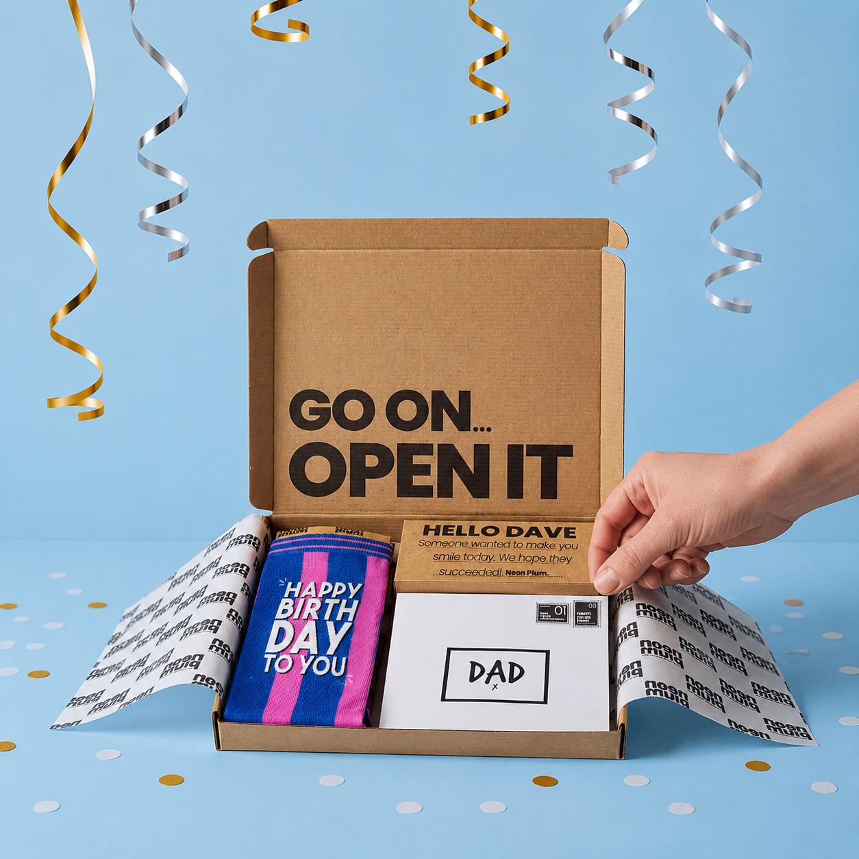 Happy Birthday To You Letterbox Gift | Novelty Socks & Greeting Card Gift Box