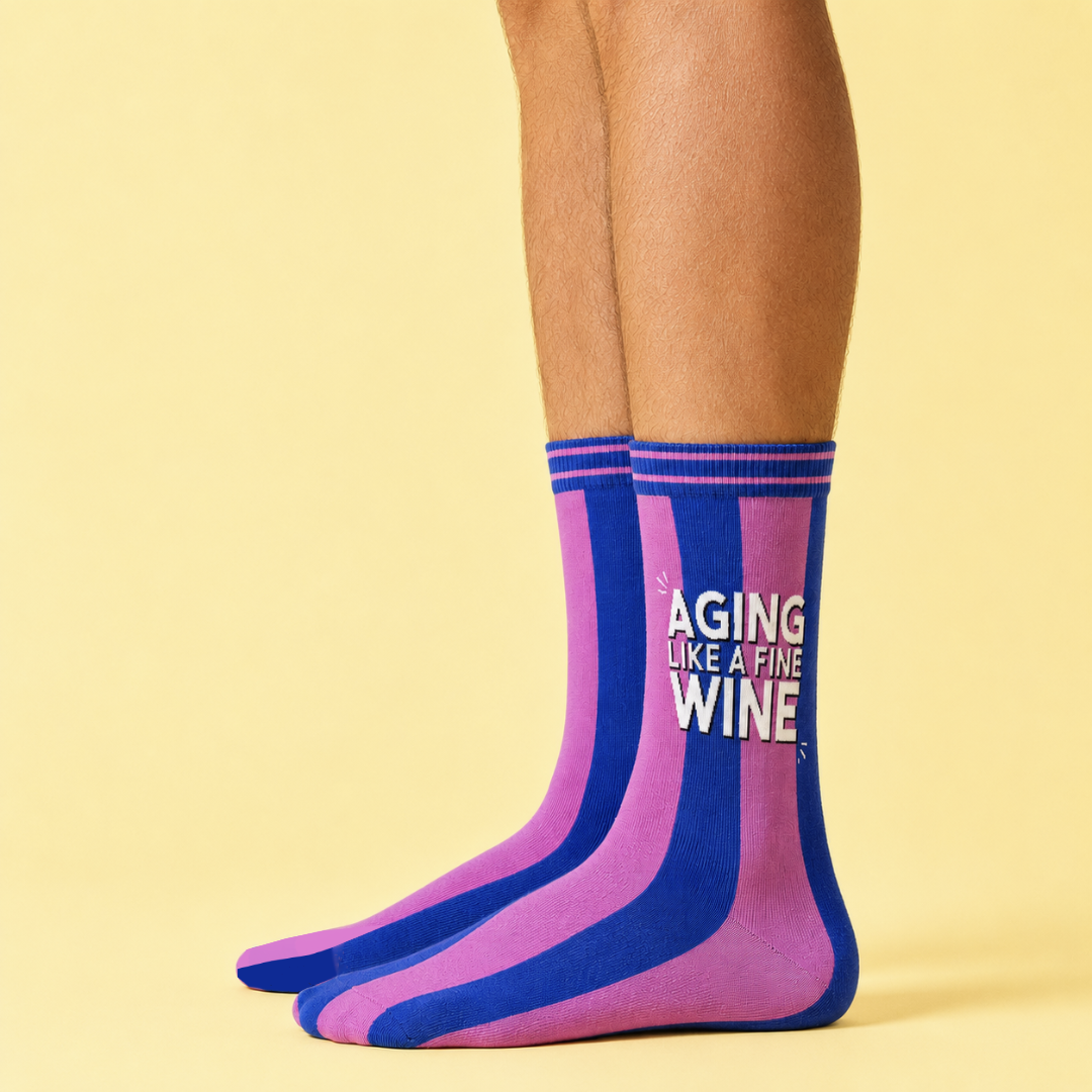 Aging Like A Fine Wine Letterbox Gift | Novelty Socks & Greeting Card Gift Box