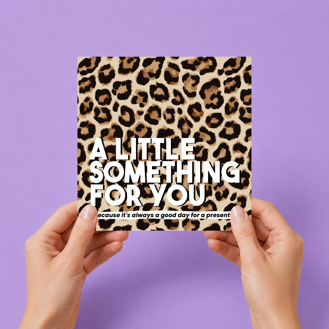 Leopard Pattern Letterbox Gift | Novelty Socks & Greeting Card Gift Box