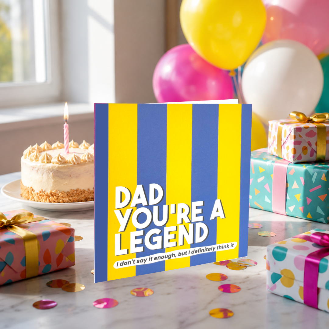 Dad You're A Legend Letterbox Gift | Novelty Socks & Greeting Card Gift Box