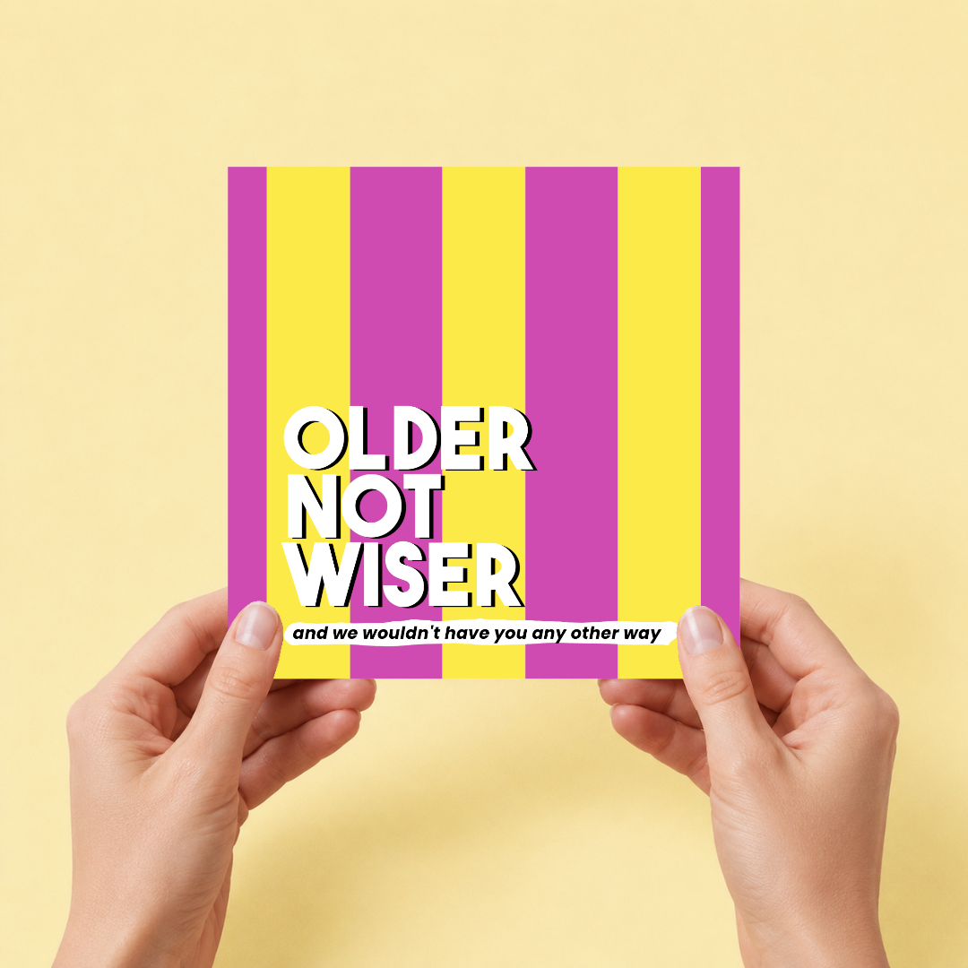 Older Not Wiser Letterbox Gift | Novelty Socks & Greeting Card Gift Box