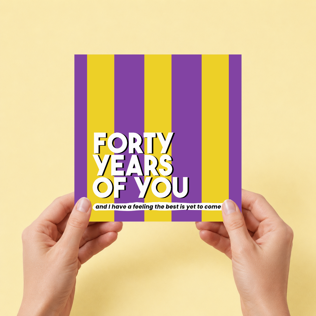 Forty Years Of You Letterbox Gift | Novelty Socks & Greeting Card Gift Box