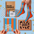 Thirty Years Of You Letterbox Gift | Novelty Socks & Greeting Card Gift Box