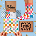 Check Pattern Letterbox Gift | Novelty Socks & Greeting Card Gift Box
