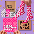 Heart Pattern Letterbox Gift | Novelty Socks & Greeting Card Gift Box